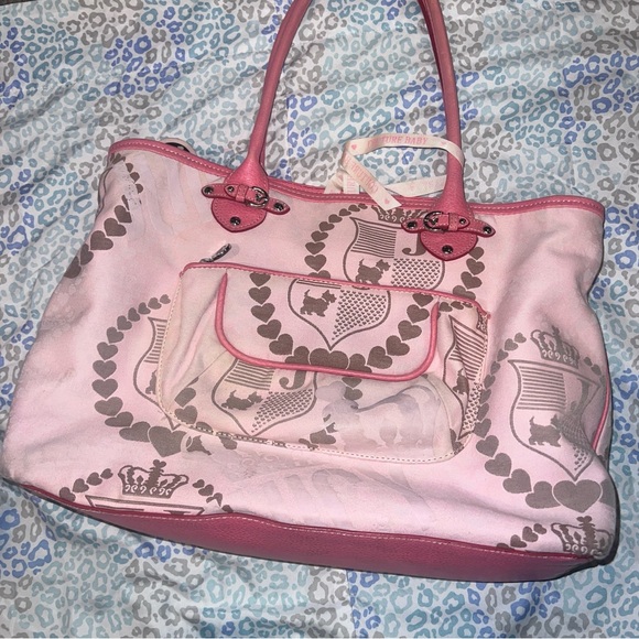 Vintage Pink Juicy Couture Purse Diaper Baby Bag Tote Handbag Y2K Changing Pad - Picture 3 of 10